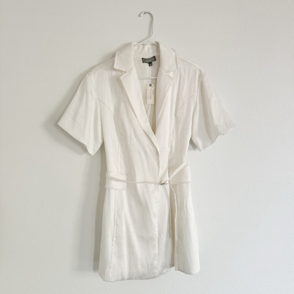 NWT // Anthropologie Lorenzo Short-Sleeve Belted Blazer Dress Jacket